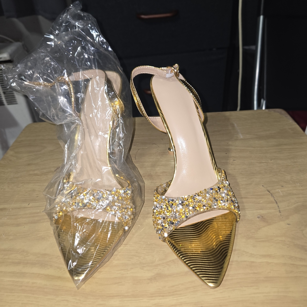 Elegant Gold Women's Heels
